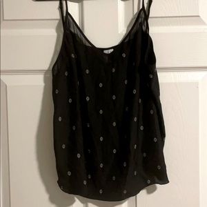 Kensie Evil Eye Spaghetti Strap Top w/ Mesh